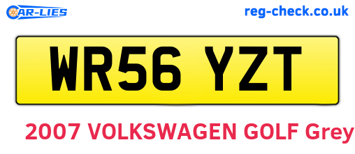 WR56YZT are the vehicle registration plates.
