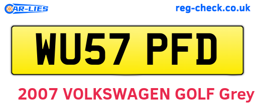 WU57PFD are the vehicle registration plates.