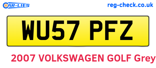 WU57PFZ are the vehicle registration plates.