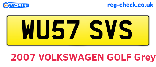 WU57SVS are the vehicle registration plates.