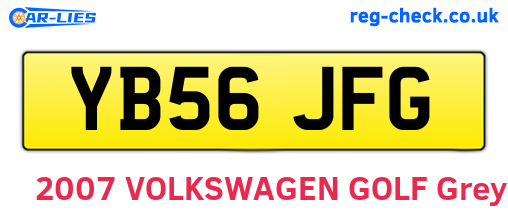 YB56JFG are the vehicle registration plates.