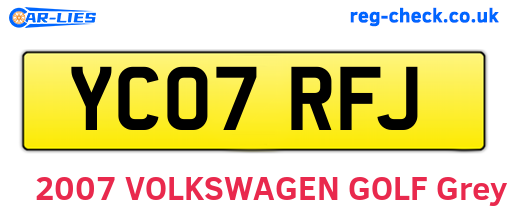 YC07RFJ are the vehicle registration plates.