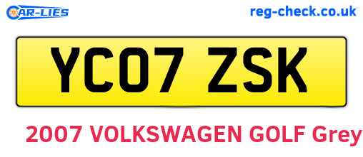 YC07ZSK are the vehicle registration plates.