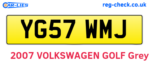 YG57WMJ are the vehicle registration plates.