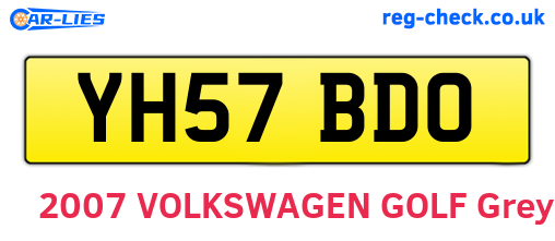 YH57BDO are the vehicle registration plates.