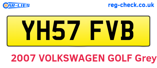 YH57FVB are the vehicle registration plates.