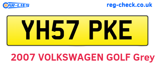 YH57PKE are the vehicle registration plates.