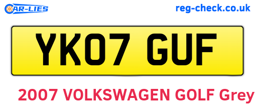 YK07GUF are the vehicle registration plates.