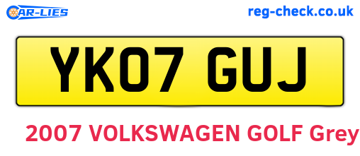 YK07GUJ are the vehicle registration plates.