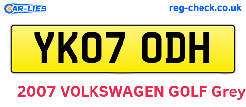 YK07ODH are the vehicle registration plates.