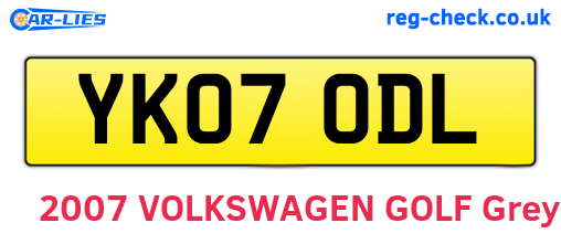 YK07ODL are the vehicle registration plates.