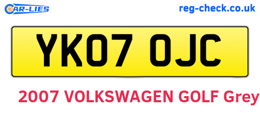 YK07OJC are the vehicle registration plates.