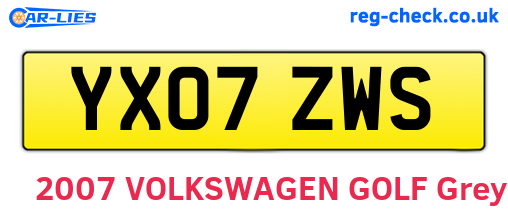 YX07ZWS are the vehicle registration plates.