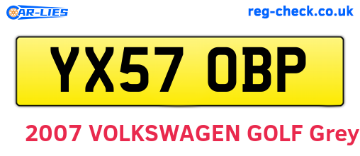 YX57OBP are the vehicle registration plates.