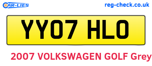 YY07HLO are the vehicle registration plates.