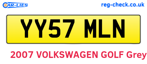 YY57MLN are the vehicle registration plates.