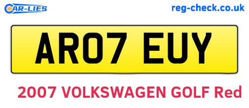 AR07EUY are the vehicle registration plates.