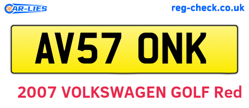 AV57ONK are the vehicle registration plates.