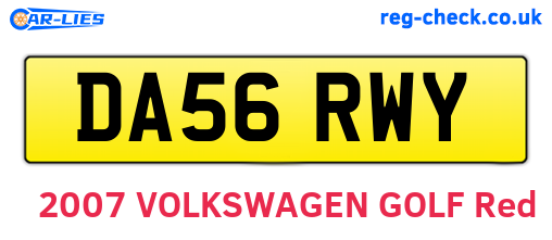 DA56RWY are the vehicle registration plates.