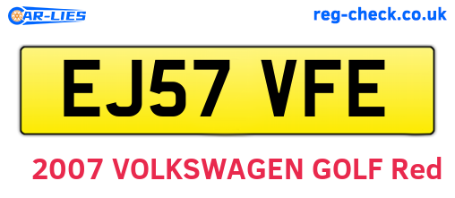 EJ57VFE are the vehicle registration plates.
