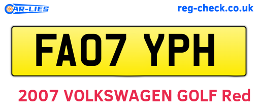 FA07YPH are the vehicle registration plates.