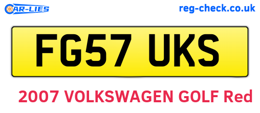 FG57UKS are the vehicle registration plates.