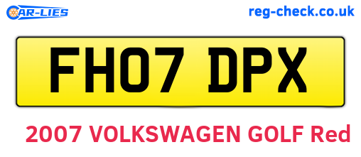 FH07DPX are the vehicle registration plates.