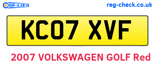 KC07XVF are the vehicle registration plates.