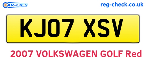 KJ07XSV are the vehicle registration plates.