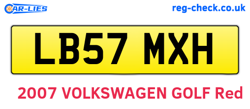 LB57MXH are the vehicle registration plates.