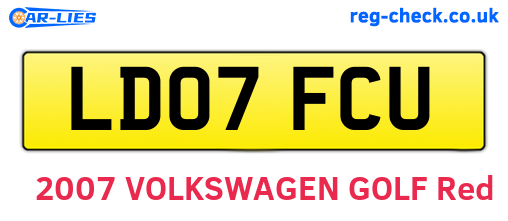 LD07FCU are the vehicle registration plates.