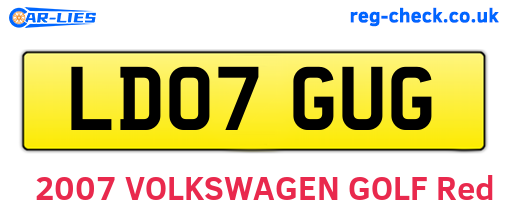 LD07GUG are the vehicle registration plates.