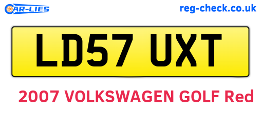 LD57UXT are the vehicle registration plates.