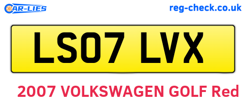 LS07LVX are the vehicle registration plates.