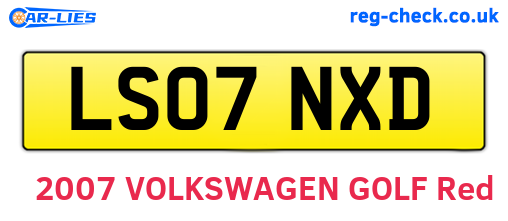 LS07NXD are the vehicle registration plates.
