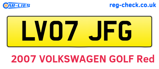 LV07JFG are the vehicle registration plates.