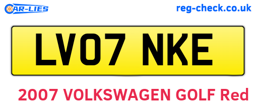LV07NKE are the vehicle registration plates.