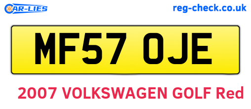 MF57OJE are the vehicle registration plates.