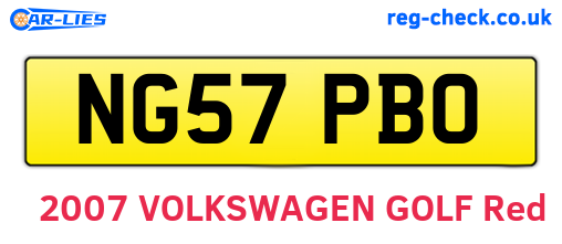 NG57PBO are the vehicle registration plates.