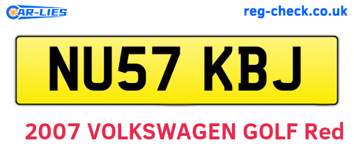 NU57KBJ are the vehicle registration plates.