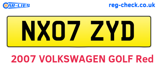 NX07ZYD are the vehicle registration plates.