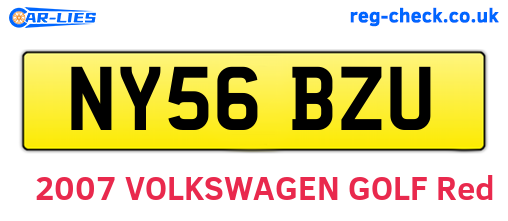 NY56BZU are the vehicle registration plates.