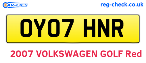 OY07HNR are the vehicle registration plates.
