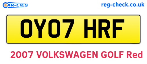 OY07HRF are the vehicle registration plates.