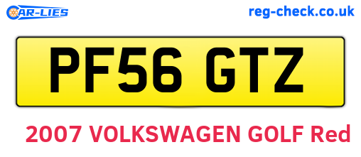 PF56GTZ are the vehicle registration plates.