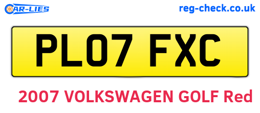 PL07FXC are the vehicle registration plates.