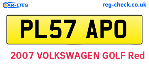 PL57APO are the vehicle registration plates.