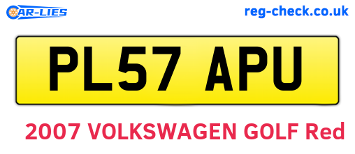 PL57APU are the vehicle registration plates.
