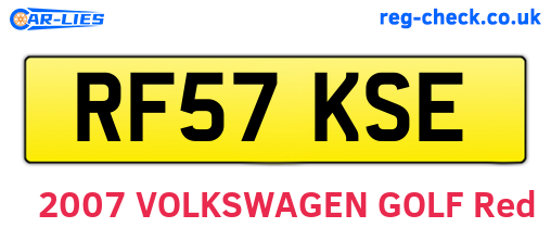 RF57KSE are the vehicle registration plates.