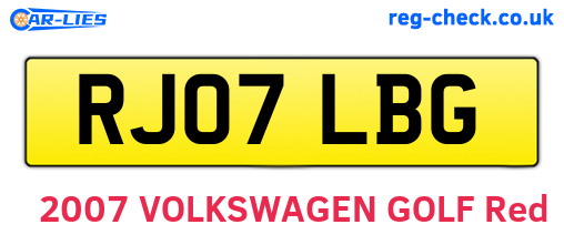RJ07LBG are the vehicle registration plates.